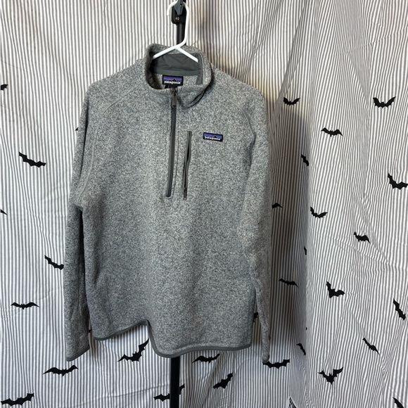 ITEM#71 Patagonia Mens L 1/4 Zip Fleece Pullover Jacket gray23x26